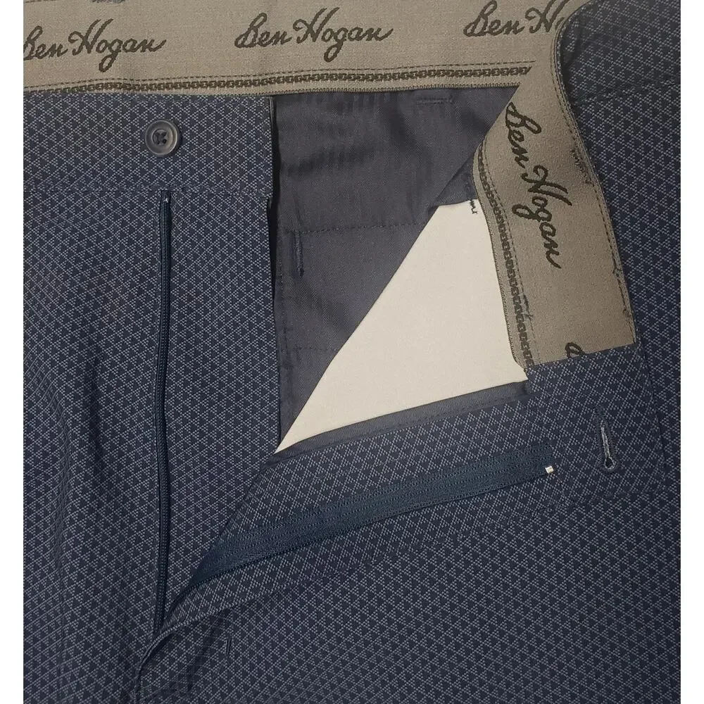 Ben Hogan Performance Golf Shorts 44 Tall Navy Micro‑Diamond UPF 50 Stretch NWT